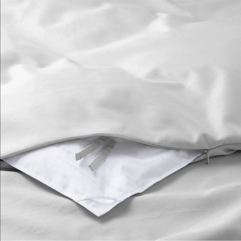 CASALUNA sateen duvet set-light gray-f/Queen